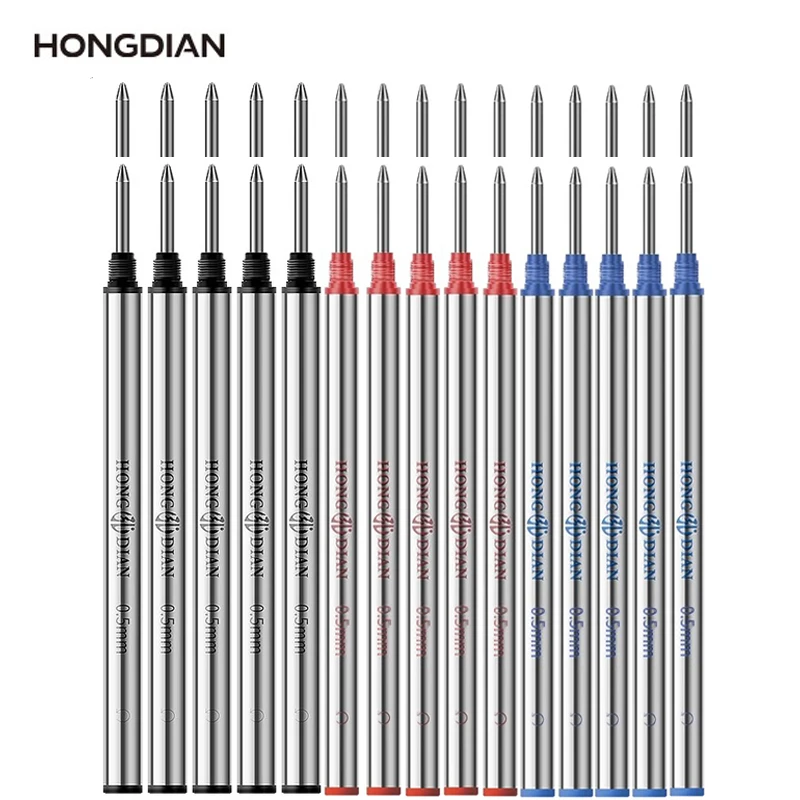 100/1 PCS HONGDIAN Replacement 0.5mm Spiral Metal Ballpoint Pen Refill Bullet Tip Imported Ink Refill School Supplies Stationery