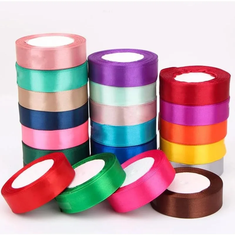 6-10-15-20-25-40-50mm Satin Ribbons 25yards/Roll Christmas Halloween Wedding Birthday Party DIY Gift Wrapping Ribbons crafts