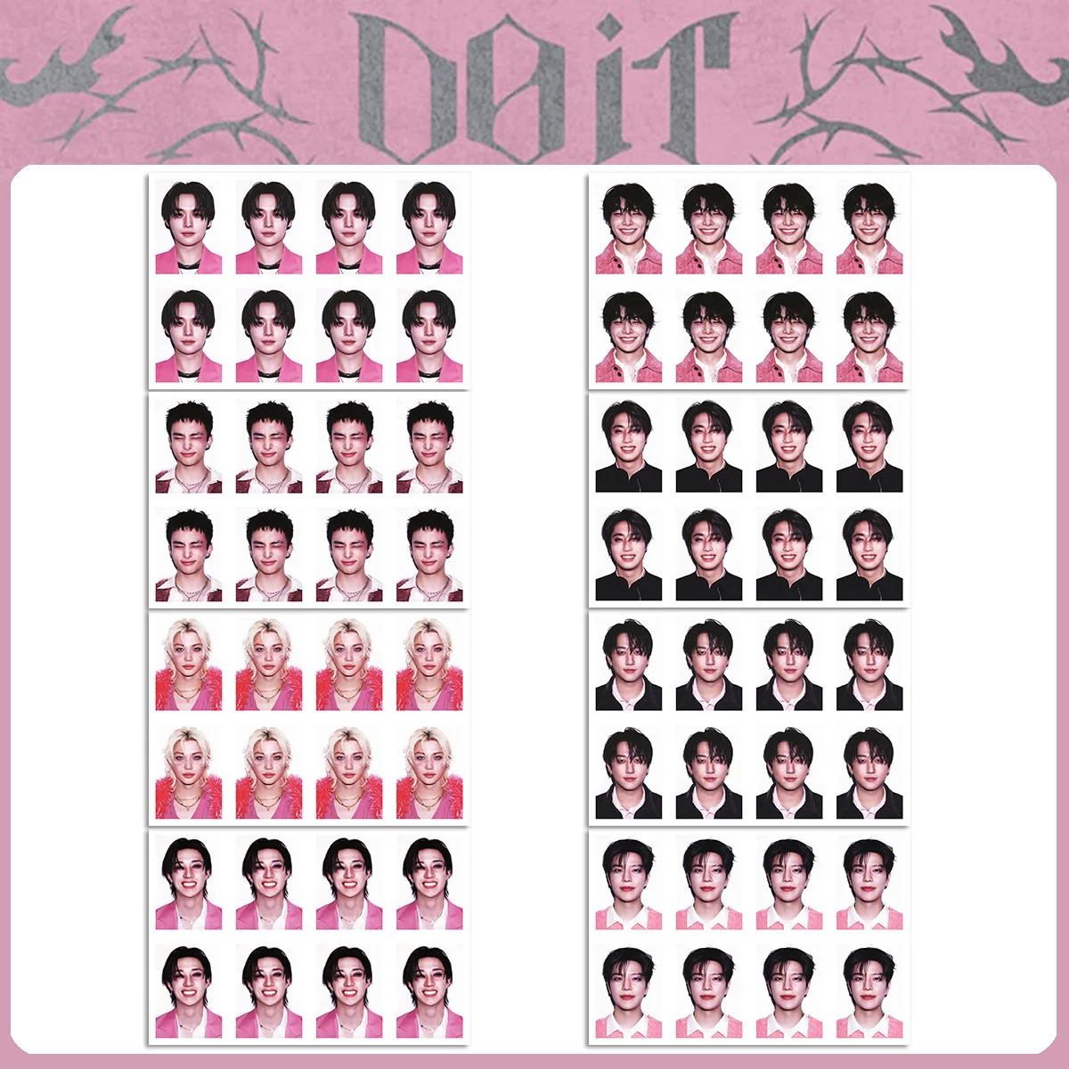 

New Stray Kids Combo DO IT ID Photo Sticker SKZOO ID Photo Sticker One inch Photo PVC Sticker Passport Accessories Gift