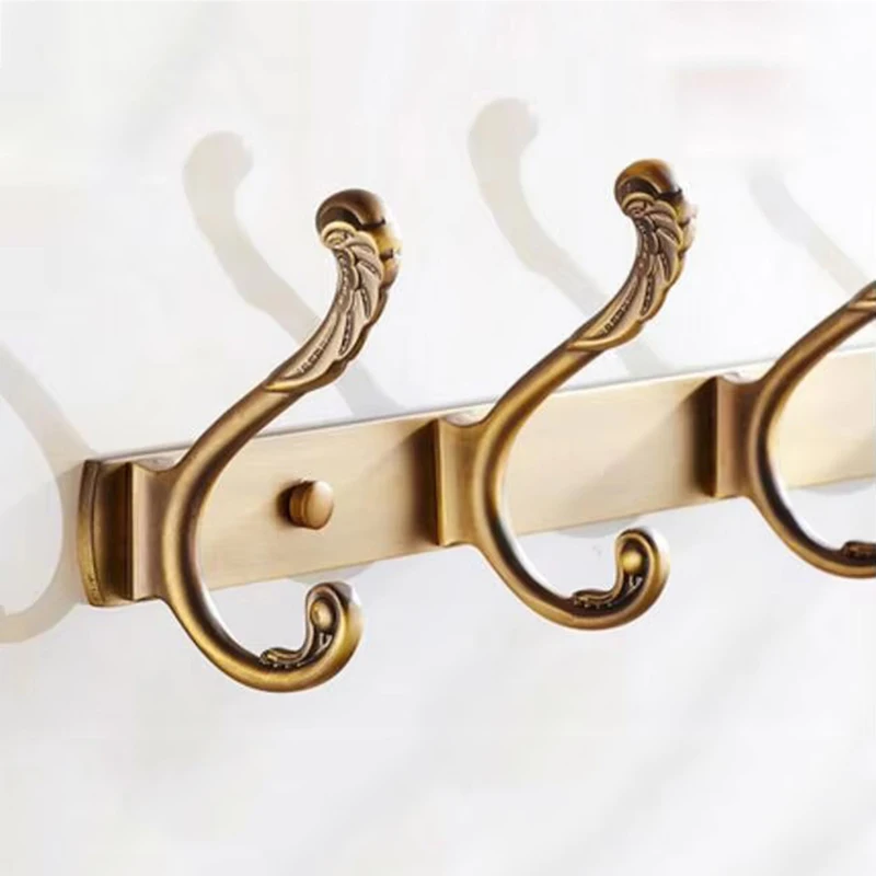 Robe Hooks Antique Zinc Alloy 3/4/5/6Wall Hook Single Clothes Hanger Towel Hooks Bathroom Accessories Decorative Coat Door Hooks