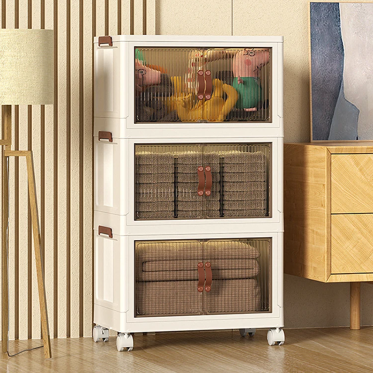 Sesame Home 5 Tier Stacked Cabinet On Wheels 4 Length Gauge Collapsible Plastic Storage Box And Trash Bin