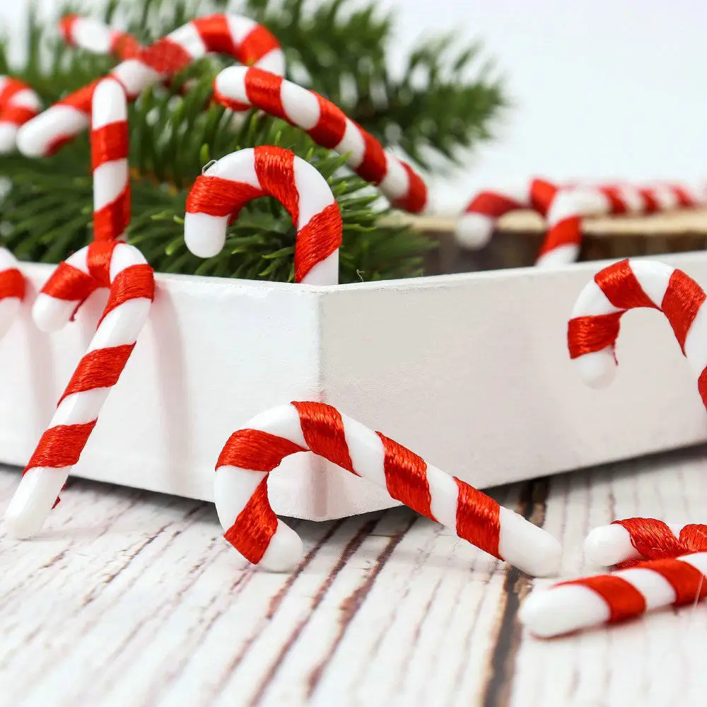 Mini canne en bonbon pour décoration d\'arbre de Noël, pendentif de Noël, décoration d\'intérieur bricolage, joyeux Noël, nouvel an, cadeau de jouet