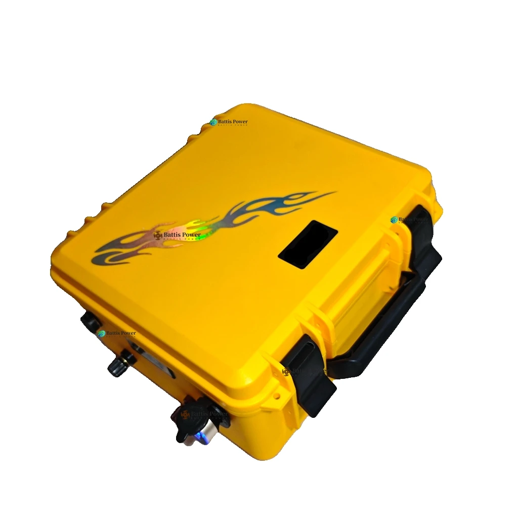 Teswatts 12V Lifepo4 60Ah 80Ah 100Ah 120Ah 150Ah 180Ah 200Ah Batería Battis Amarillo + Cargador 10A