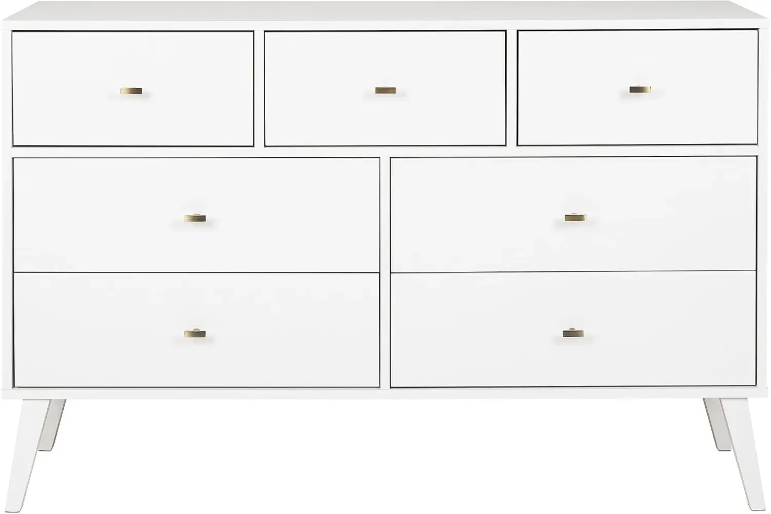 Milo Mid-Century Modern 7-Drawer Double Dresser for Bedroom, Wide Chest of Drawers, 52.5