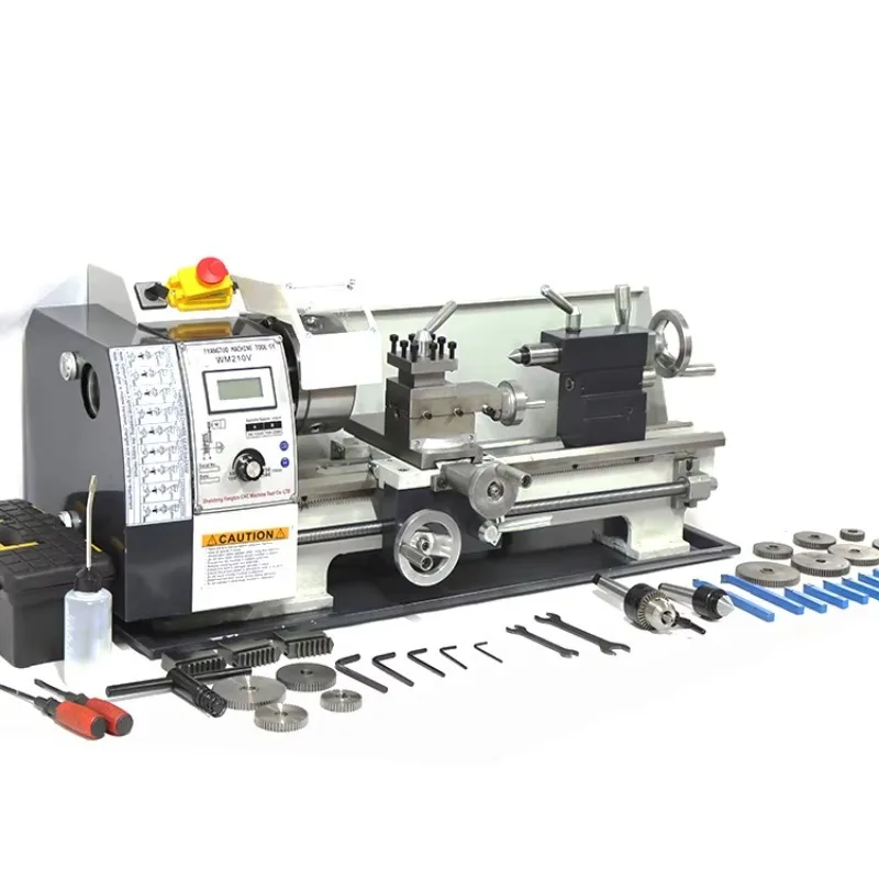 Light Duty Multifunctional Horizontal Automatic Lathe Machine WM210V 220V 4 Tool Post Stations
