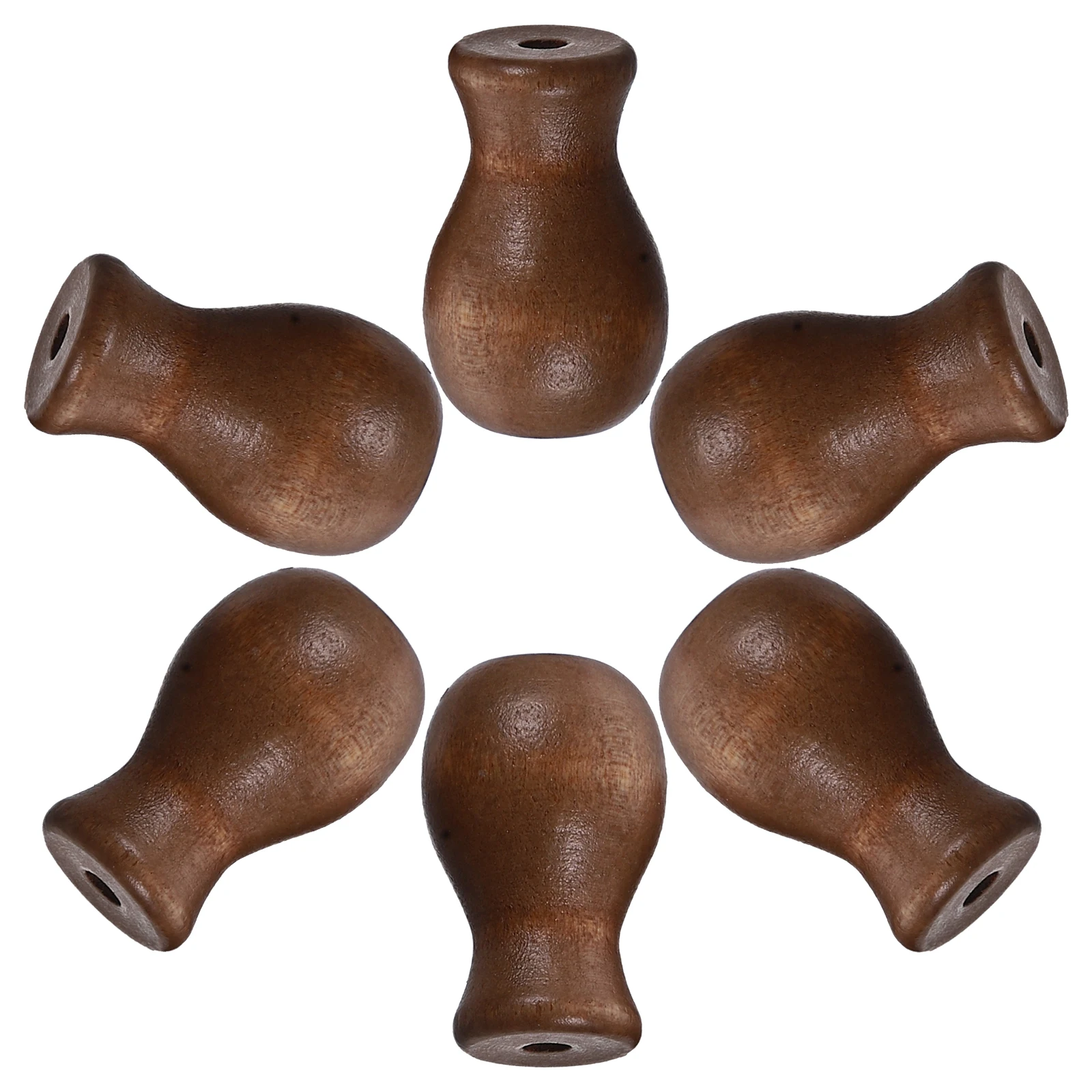 

6 Pcs Tassels Wooden Pendant Accessories Blind Cord Ends Tassles Drapery Cords Curtain Rope Knobs for Blinds Brown Window