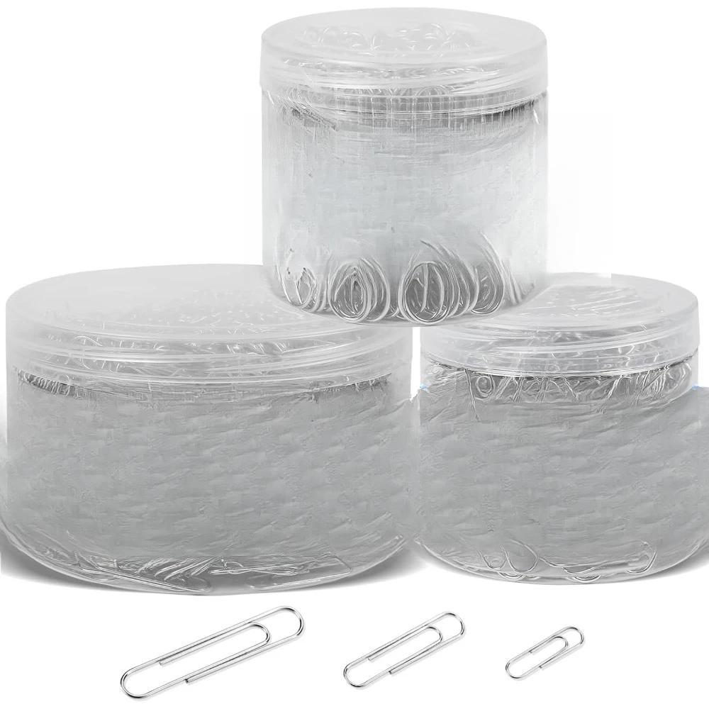 

1800 Silver Paper Clips (Large/Med/Small, 50/33/28mm) for Office Use