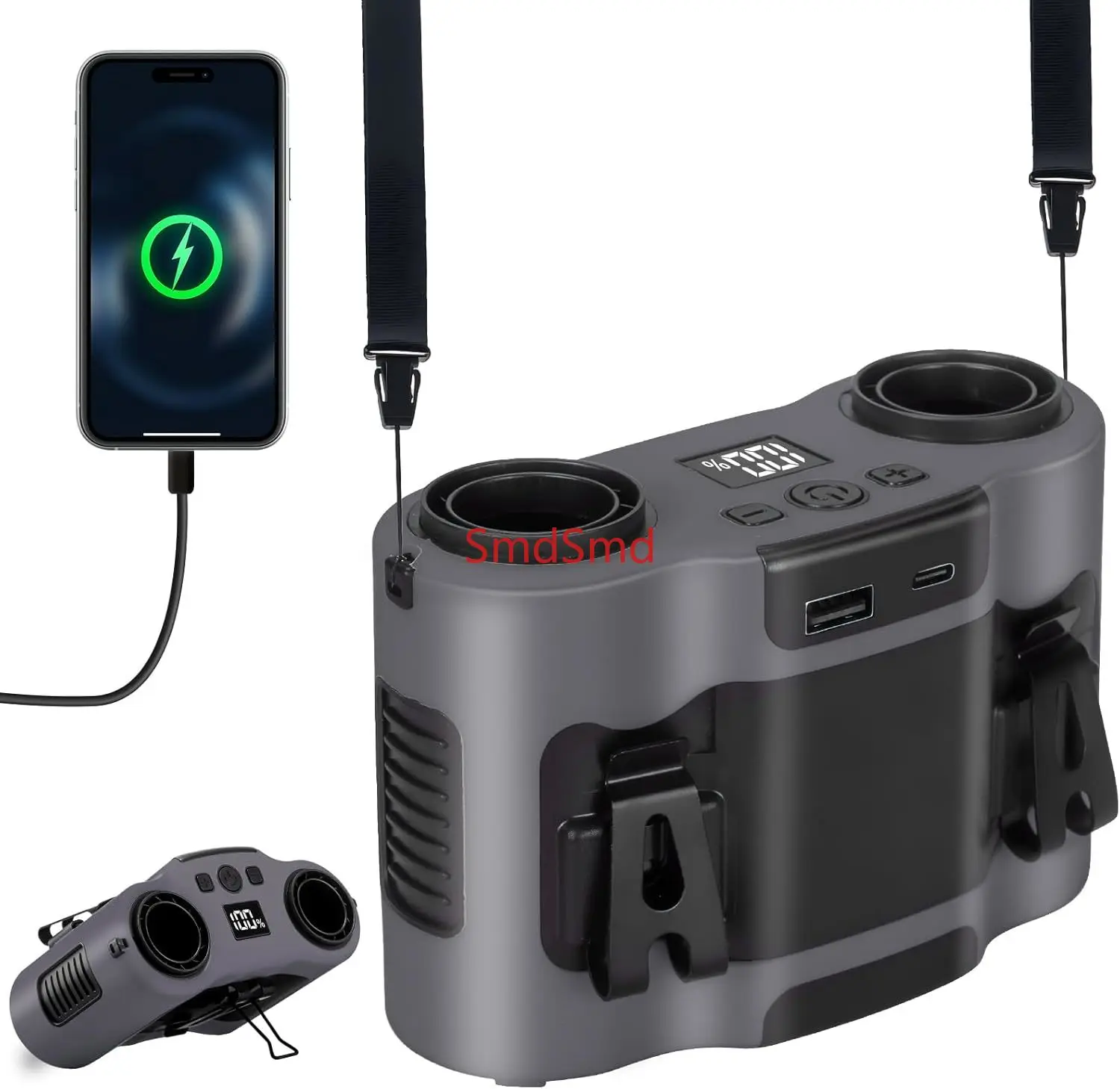 2026 New Upgrade 42H Portable Waist Fan, 28000mAh Rechargeable Wearable Belt Fans, 16000 RPM Cooling Neck Body Powerful Shirt