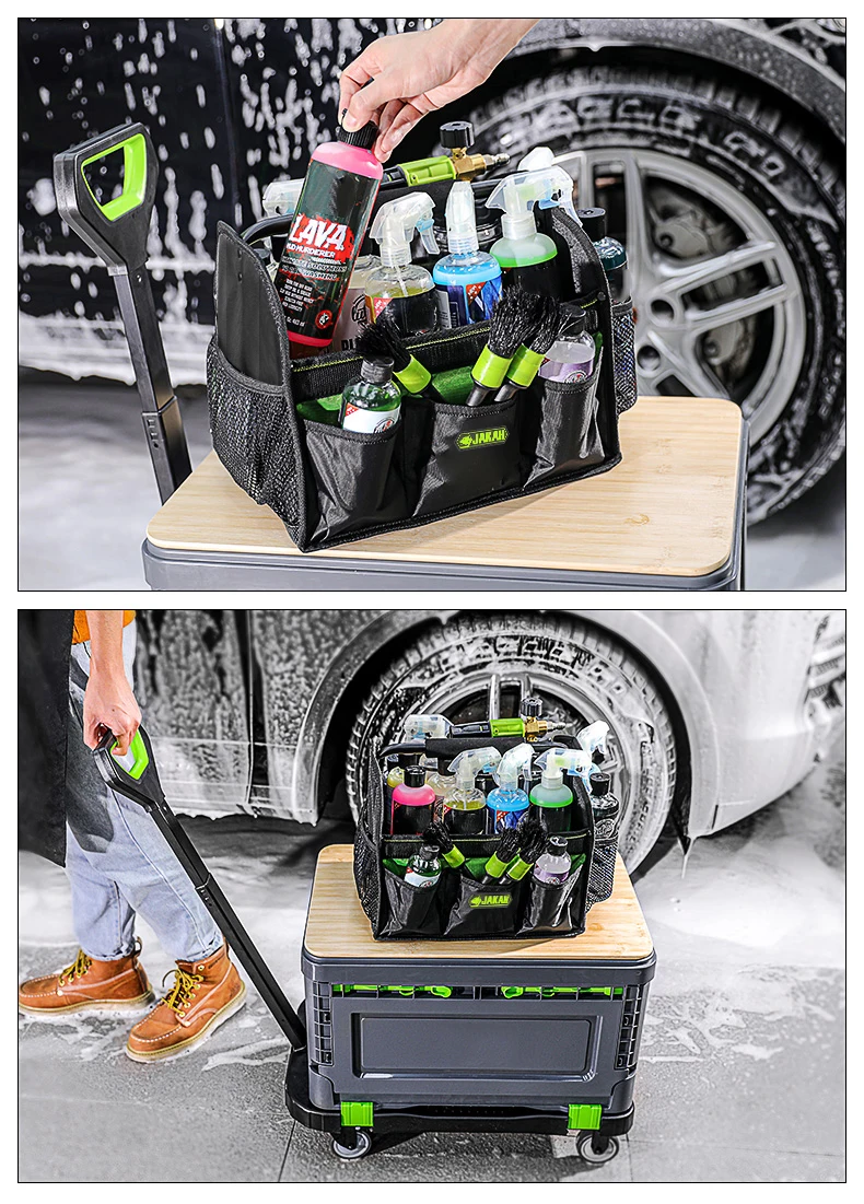 Detail Autowaschwerkzeugtasche Kofferraumbox Tasche Schnellladung Zusammenklappbar Detaillierung Caddy & Aufbewahrung Organisieren – Detail 11
