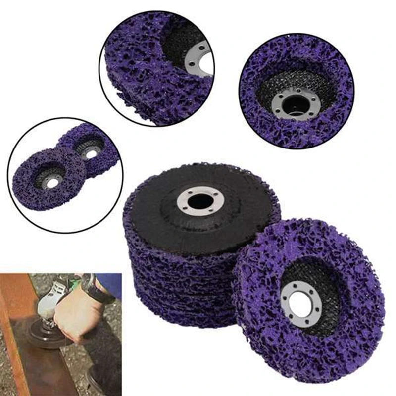 PWS 125Mm 5Pcs Disc Abrasive Wheel For Cleaning And Removing Paint And Rust (Purple)