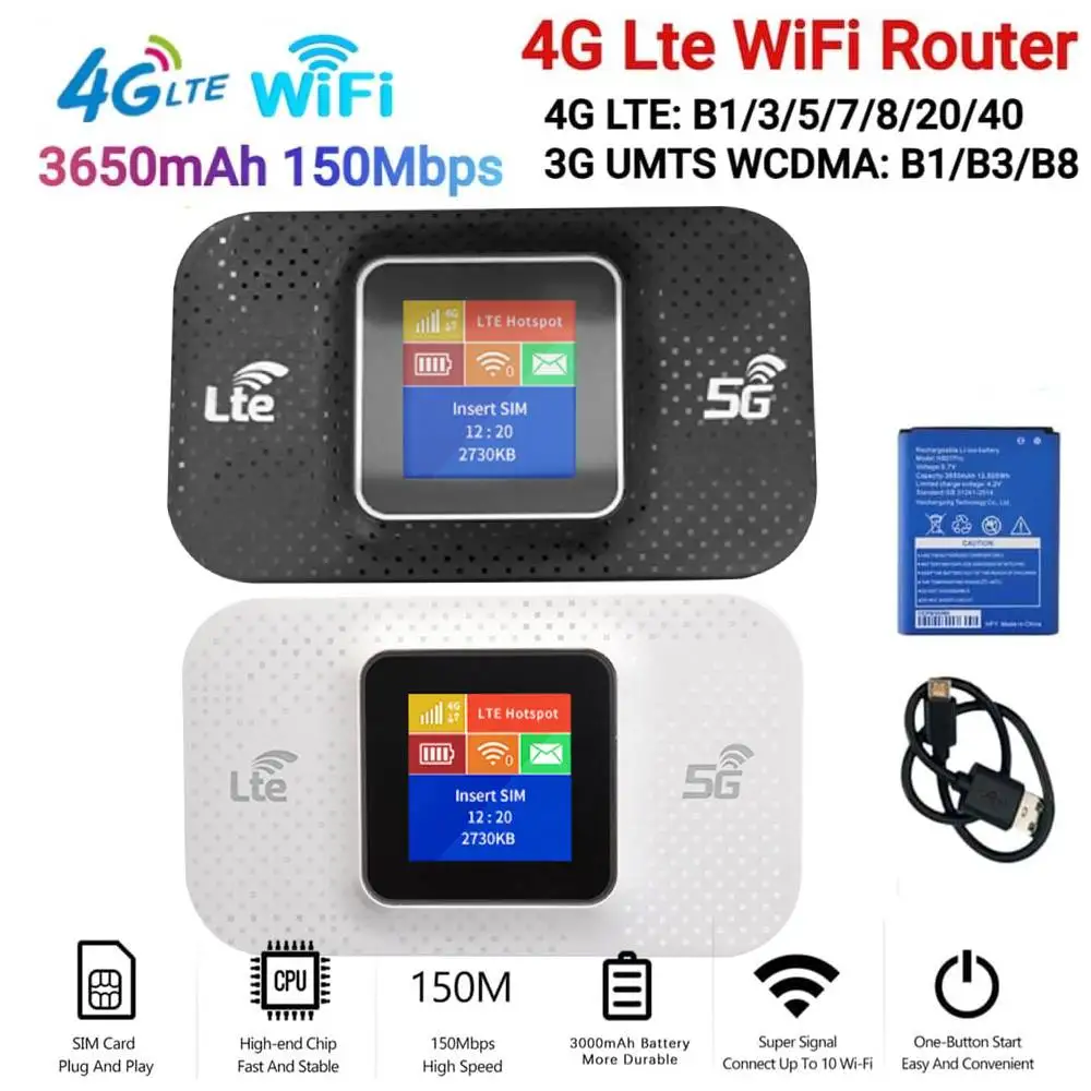 4G موبايل موزع إنترنت واي فاي 150Mbps 4G LTE راوتر لاسلكي محمول جيب MiFi مودم واي فاي نقطة اتصال مع فتحة لبطاقة Sim الاتحاد الأوروبي الآسيوي الأفريقي