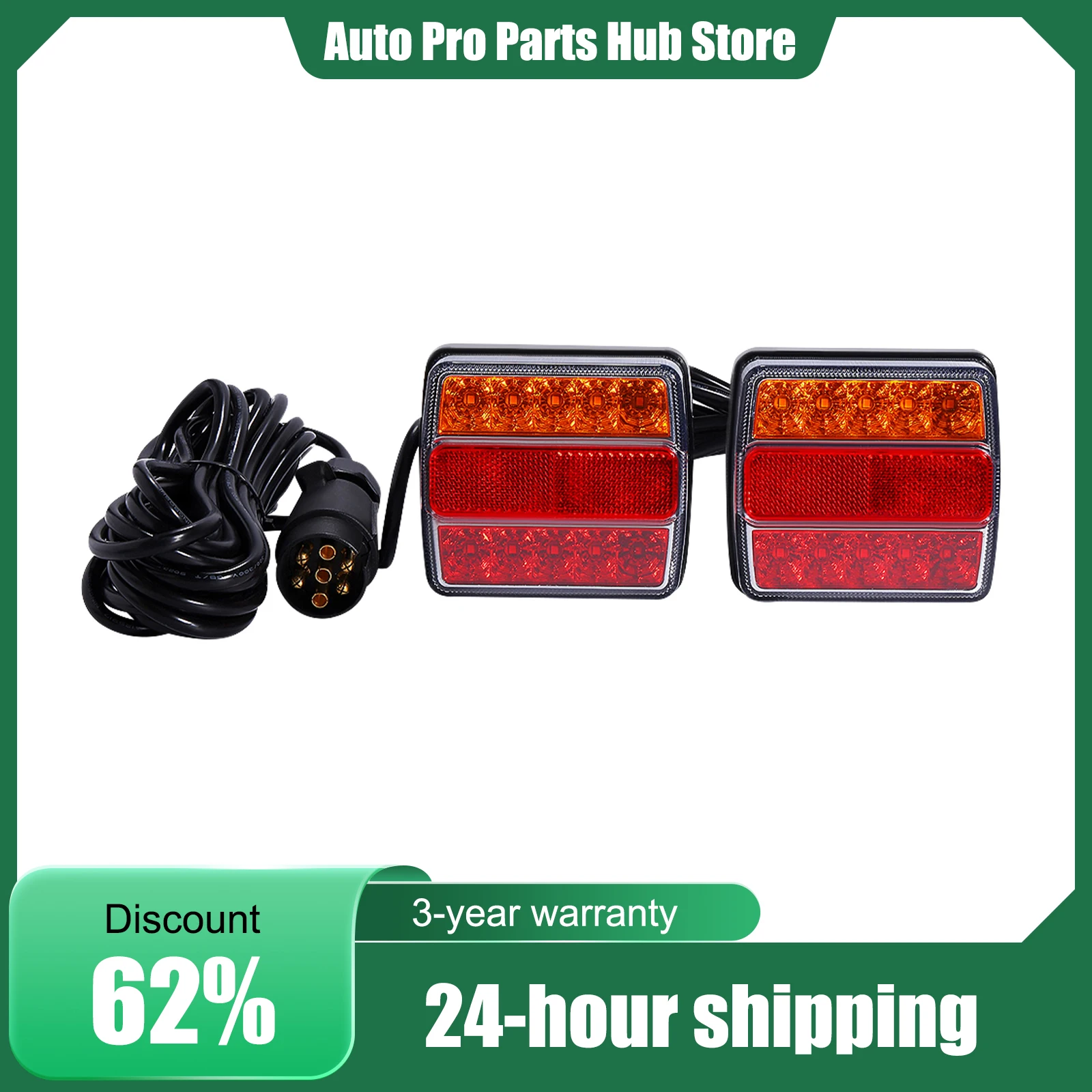 

12V Magnetic LED Trailer Towing Lights, Rear Tail Car Tail Board Lamps,Universal 12V LED Truck Trailer Tail Light, Amber, Red