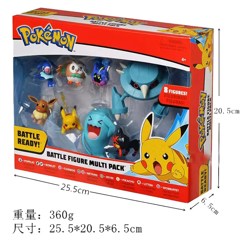 10Pcs/Set Pokemon Ultimate Battle Figures Toys Litten Charizard Haunter Jolteon Pikachu Eevee Dolls Anime Action Model Gifts