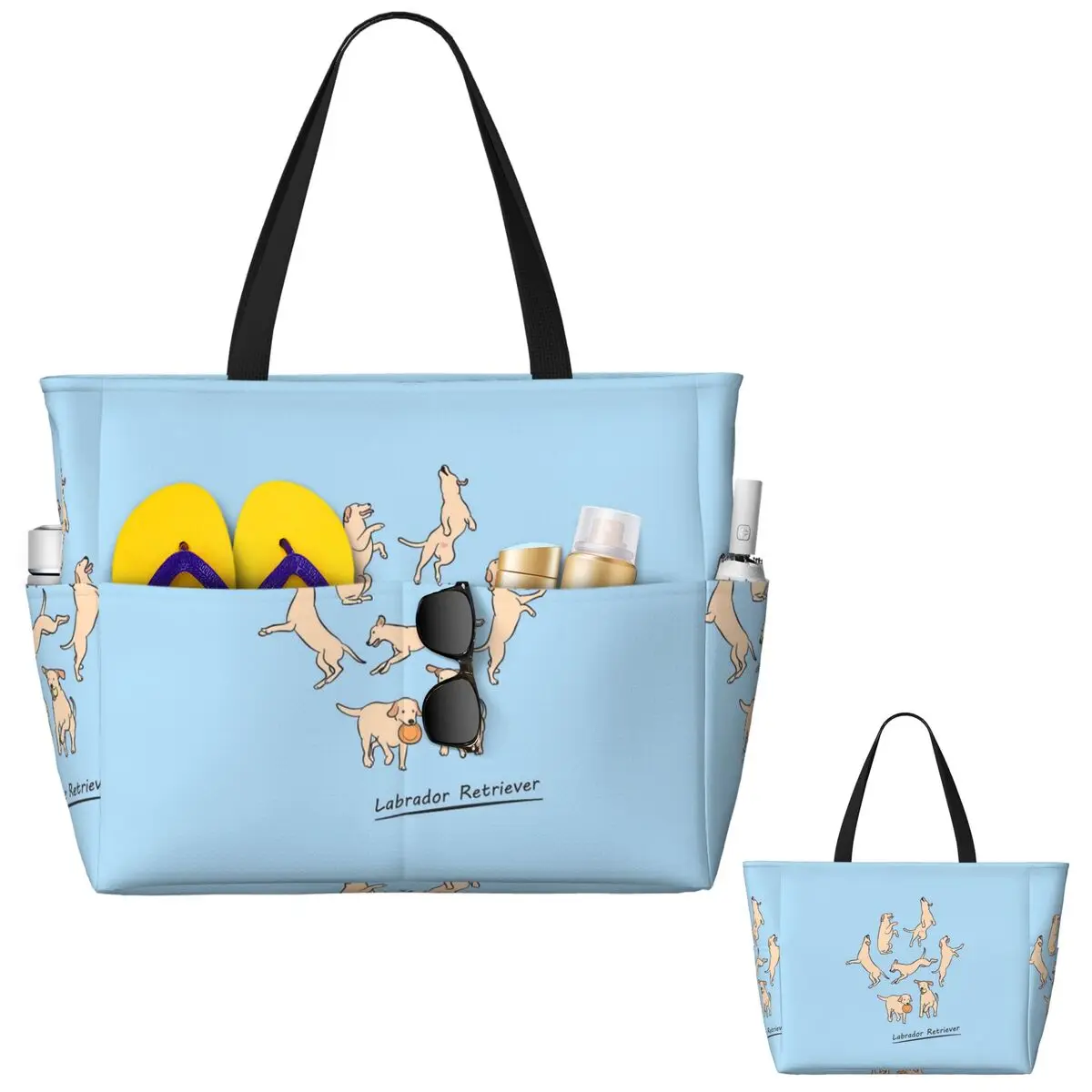 

Светло-желтый лабораторный лабрадор-ретривер Пляжная сумка Спортивная сумка для спортзала Йога Duffle Большая сумка-тоут Женская дорожная сумка Сумка для фитнеса