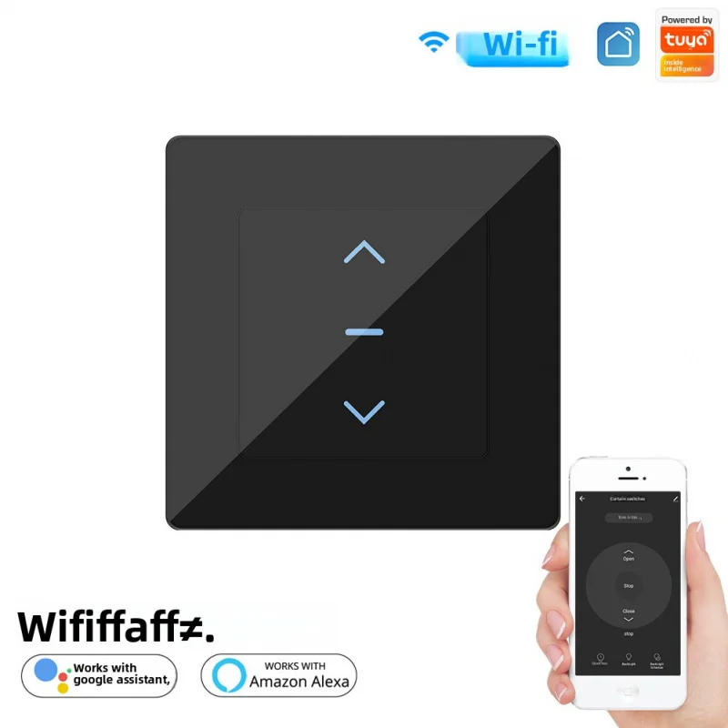 Moes Tuya WiFi Smart Curtain Switch - EU Standard for Roller Shutter Motor APP Timing Voice Remote Control Home Curtain Automati