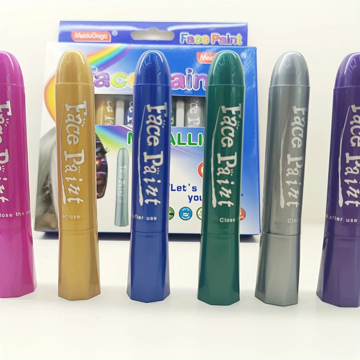 6-color metallic face painting, human body painting, festival events, face painting, crayons, easy to carry and clean