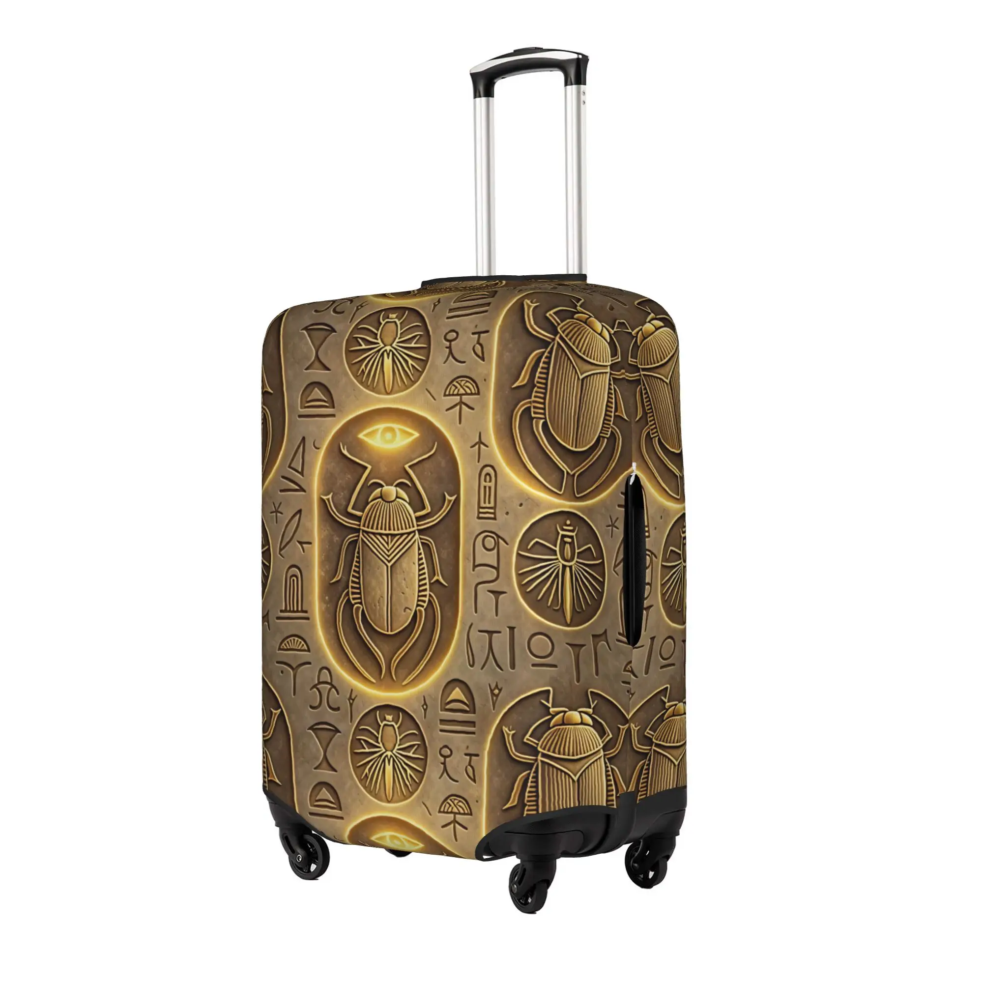 Egyptian Scarab Eye of Horus Luggage Cover Protector Funny Hieroglyphs Travel Suitcase Covers for 18-32 Inch