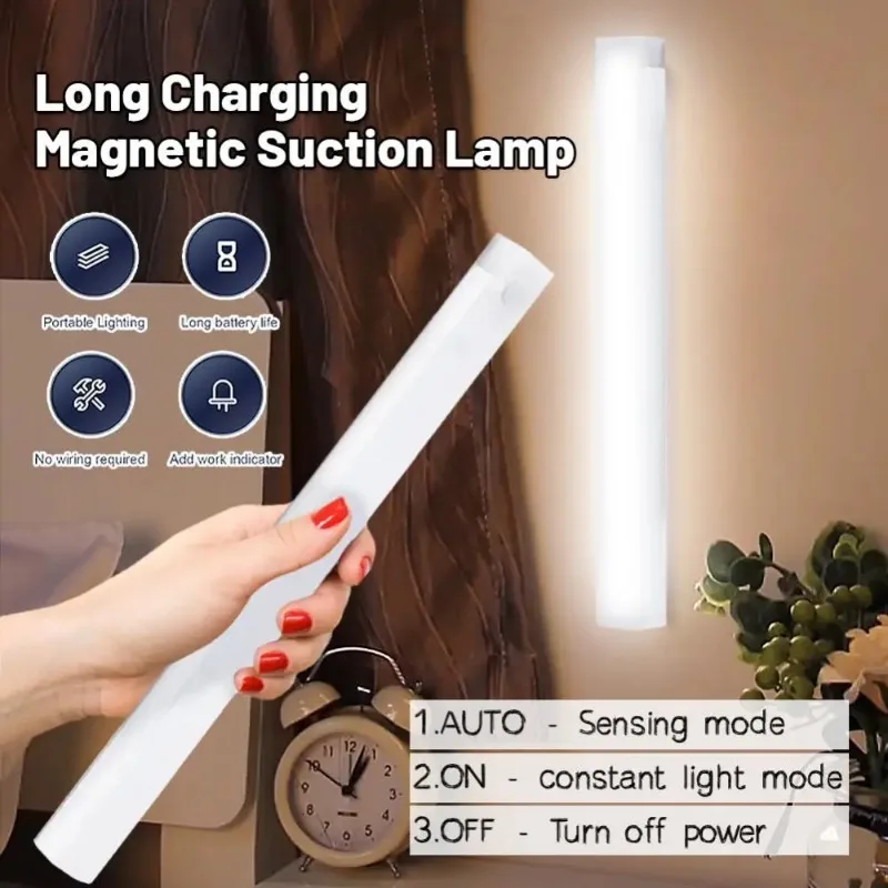 Luces LED inalámbricas con Sensor de movimiento, luz nocturna USB para habitación, decoración del hogar, lámparas de iluminación, armario de cocina,