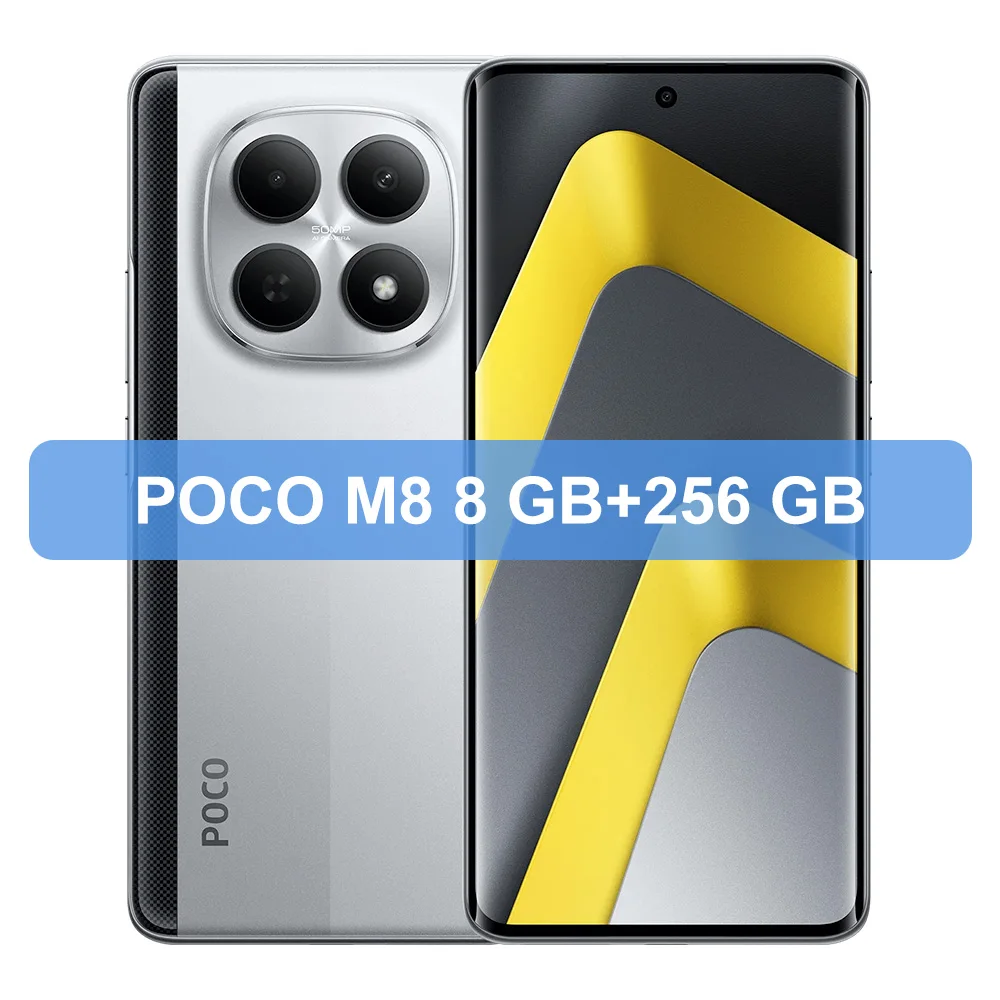 Globale versie POCO M8 5G Smartphone Snapdragon ®   6 Gen 3 Platform 6,77 inch Flow AMOLED-scherm 50MP hoofdcamera 5520mAh batterij NFC