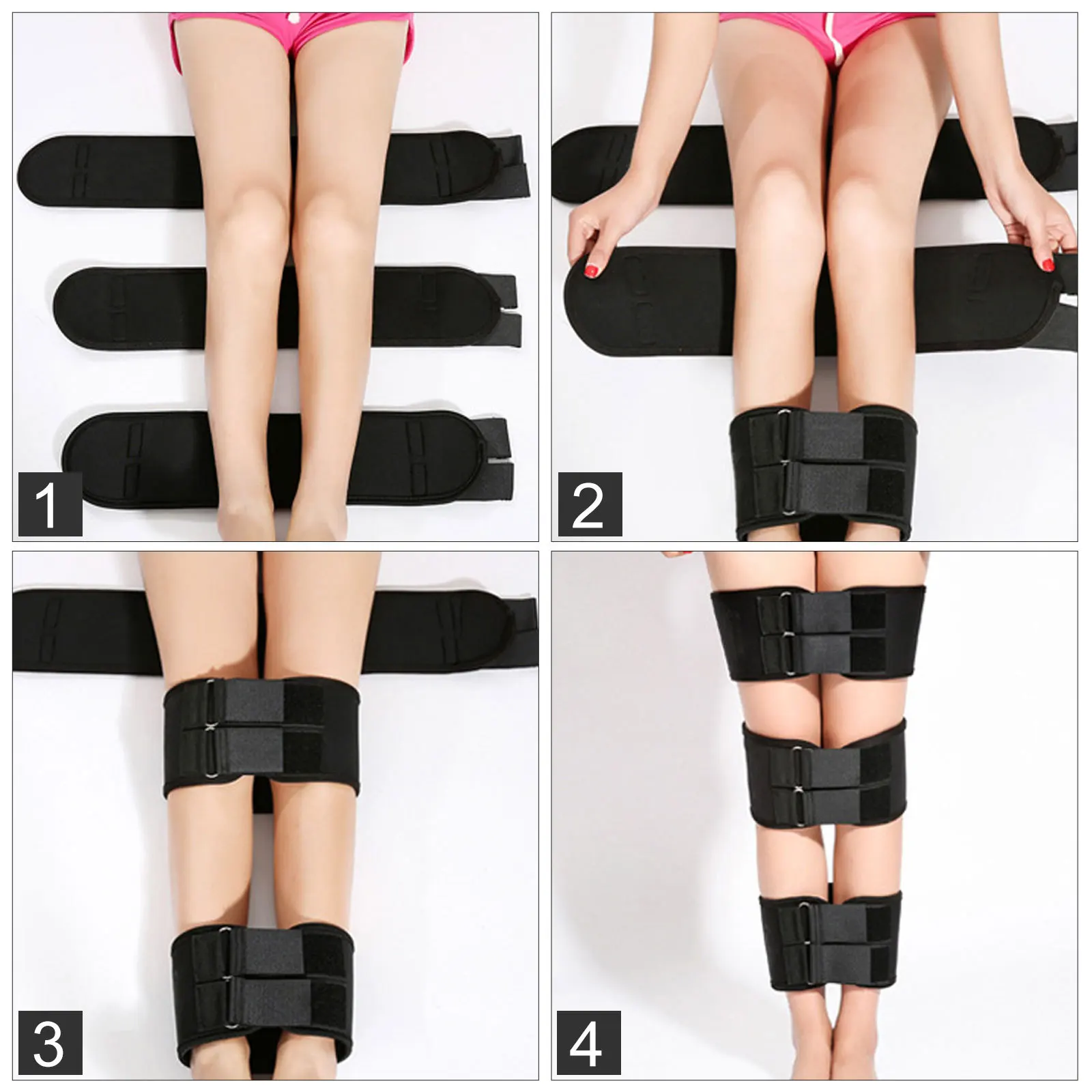 

3Pcs Legs Posture Corrector Belt Multi-Functional O-Type X-Type Leg Correction Brace Strong Buckles Comfortable Fiber Size M