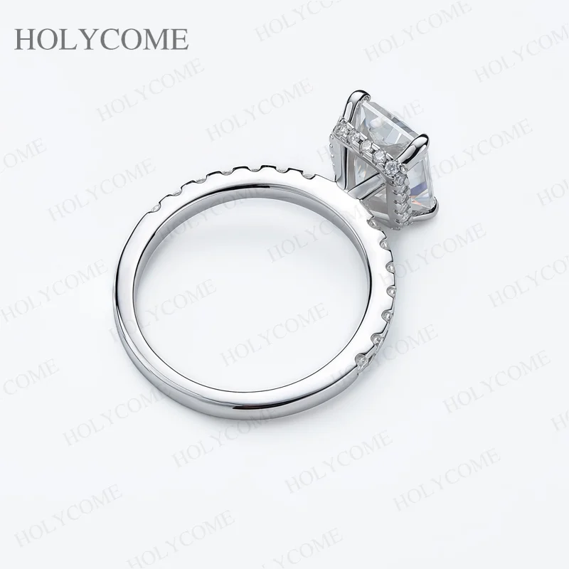 3CT Radiant Cut Moissanit-Verlobungsring GRA-Zertifiziert 925 Sterling Silber Halo-Diamant Eheringe für Damen Schmuck – Detail 6