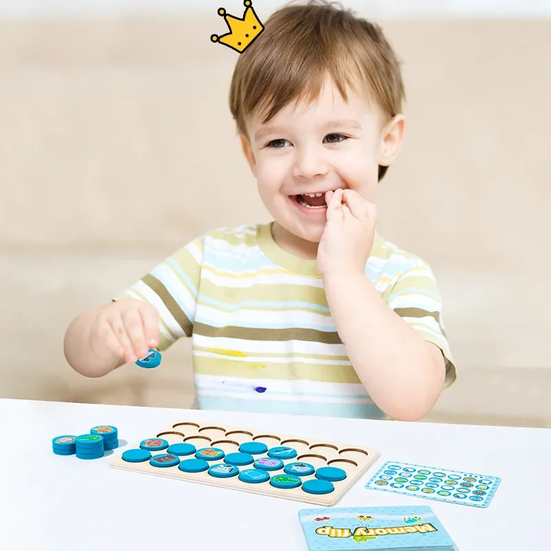 Trova lo stesso modello Gioco di puzzle per bambini Cartoon Memoria animale Scacchi Pensiero Formazione Bambini Giocattoli educativi in legno Montessori