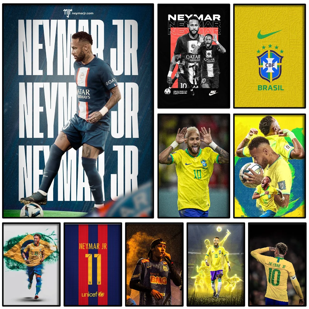 1PC N-Neymar Poster Self-adhesive Art Waterproof Paper Sticker Coffee House Bar Room Wall Decor