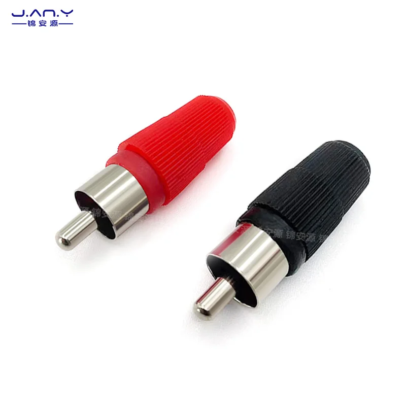Kleur Rca Lotus Plug Plastic Geïsoleerde Diy Gelaste Draad Type Av Pruim Mannelijke Audio En Video Signaal Aansluiting Terminals