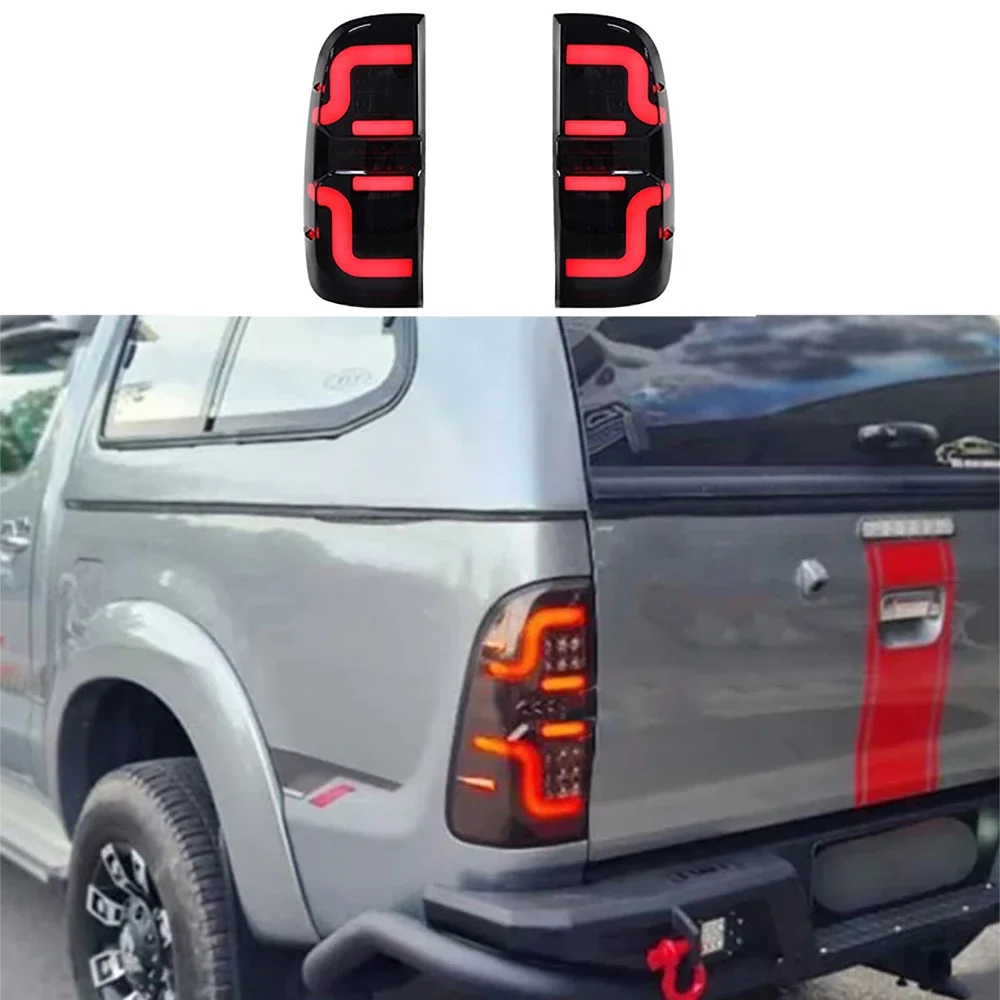 For 2005-2014 Toyota Hilux Vigo SR5 MK7 Car Led Rear Lights Tail Light Brake Lamp Taillights DRL Turn Signal reverse Light