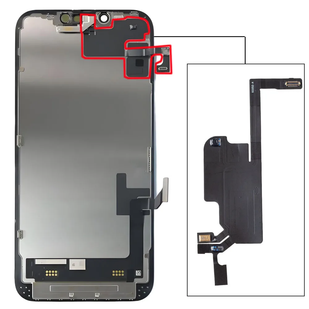 Ear Speaker Sensor Proximity Light Flex Cable Incl Microphone Replacement for iPhone 13 Mini Pro Max