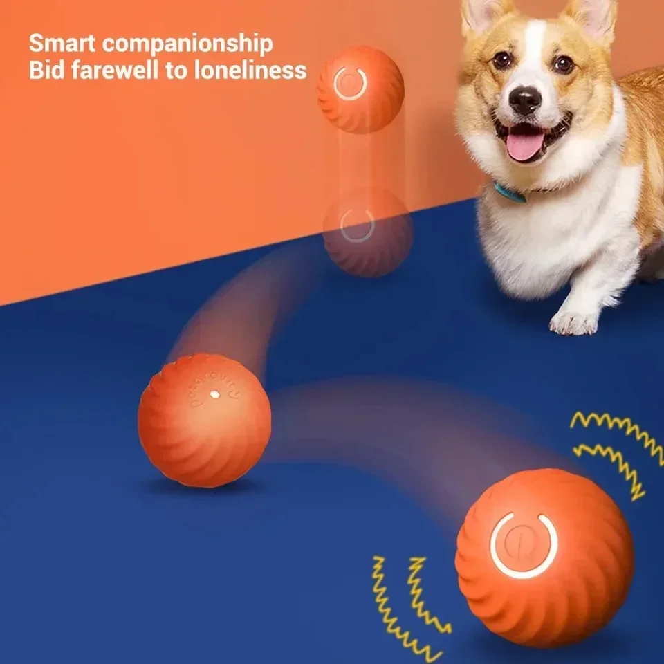 Smarts-pelota de Juguete para perro, juguete interactivo electrónico automático para entrenamiento de mascotas, bola móvil de gravedad recargable,