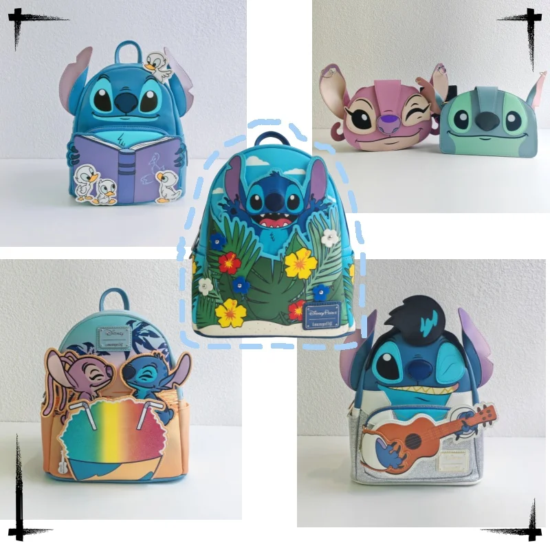 

Loungefly Lilo & Stitch Minnie Cartoon Anime Peripheral Printed Large Capacity Fashionable Student Backpack Surprise Gift