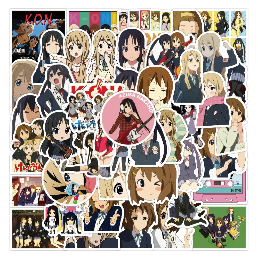 10/30/50 قطعة أنيمي K-ON ملصقات لطيف الكرتون فتاة ملصقا الاطفال لعبة DIY بها بنفسك محمول دفتر الهاتف حقيبة الكتابة على الجدران الشارات بالجملة