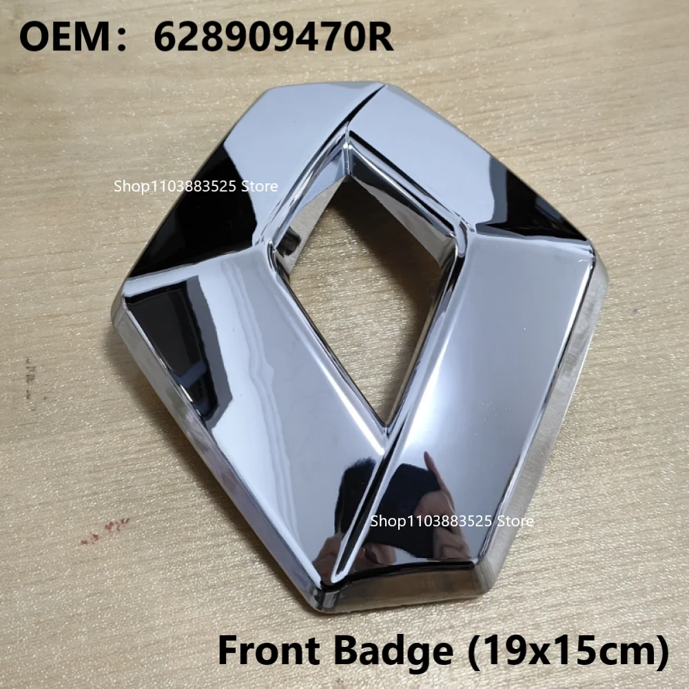 

19x15cm Silver OEM 628909470R Car Front Emblem Badge for Renault Megane Captur Clio 4 MK4 Fluence Badge Accessories