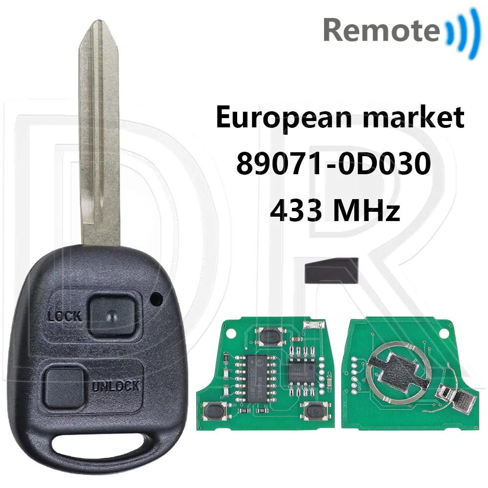 Great P/N:89071-0D030 433MHz 4C/4D70Chip VALEO 736716-A Car Remote Control Key For Toyota Corolla Yaris Avensis Avanza 2003-2012 image 3