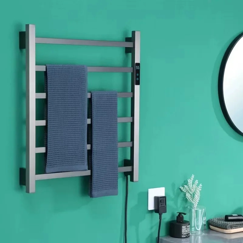 Rush gold electric towel rack, bathroom stainless steel drying heating to remove mites, regular smart towel rack