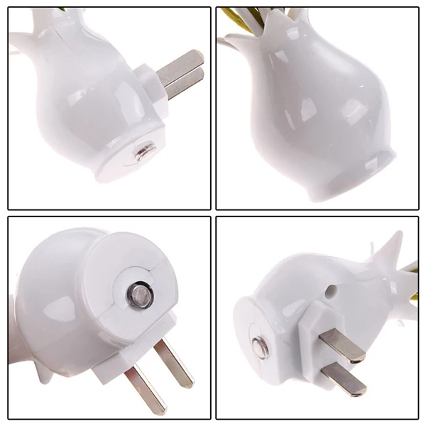 

2pcs Led Glow Vase Color Changing Lily Night Light For Kids Portable Plug-In Flower Led Nightlight Wall Light Soft Illumination