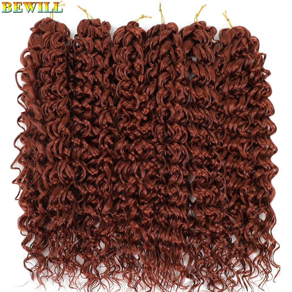 BEWILL GoGo Curl Häkelhaar 14 18 Zoll Wasserwelle Strand Curl Häkelhaar Ombre Synthetische böhmische Zöpfe Haarverlängerungen 1B – Detail 35