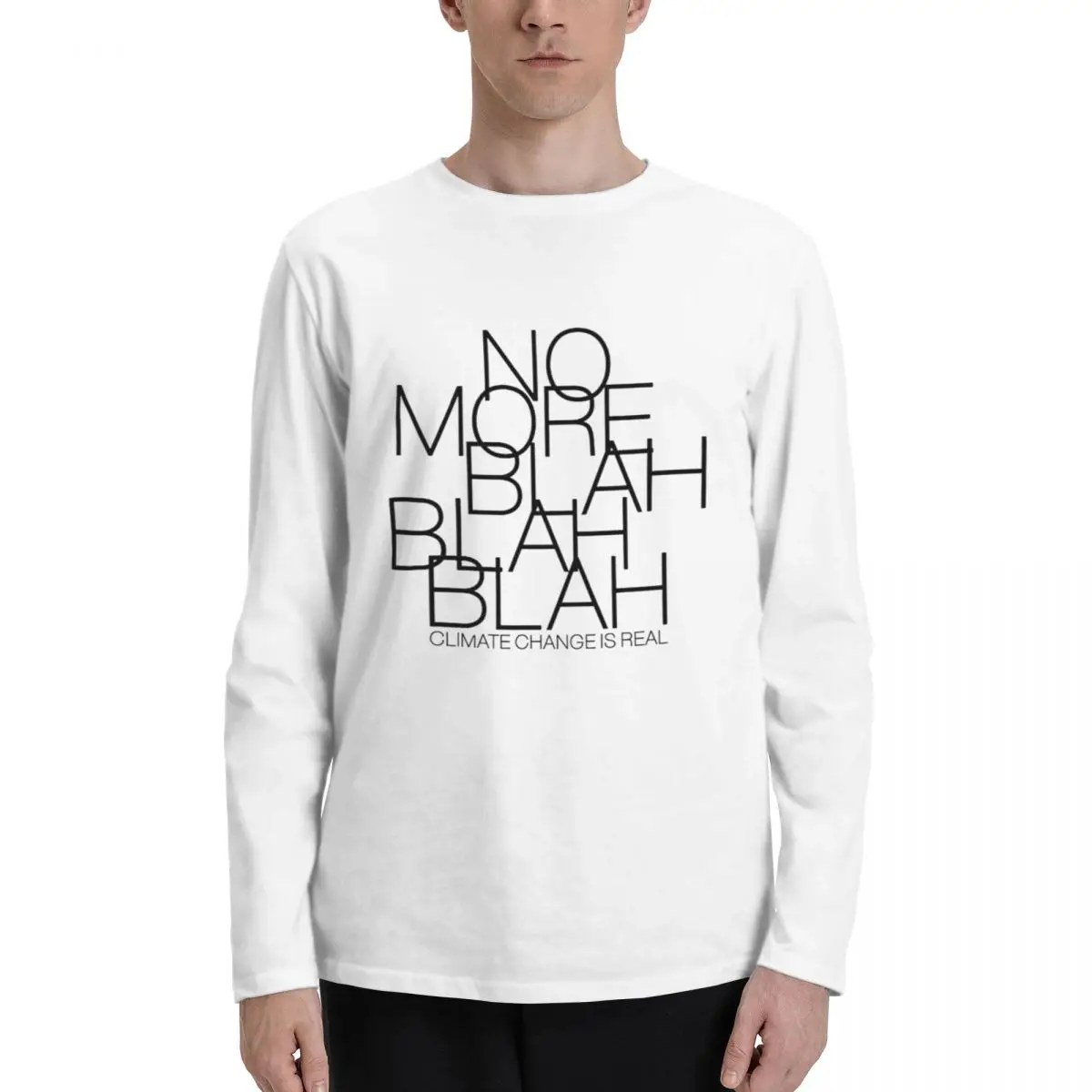 No_more_blah Stylish Men's Long-Sleeve T-Shirt, Durable Fabric, Relaxed Fit, Perfect for Any Casual Occasion.