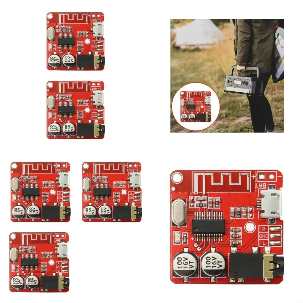 

103F Mini Bluetooth-compatible 5.0 Decoding Board With 3.5mm Auxs Slot For Home Theater & Car Stereo Audios Integration