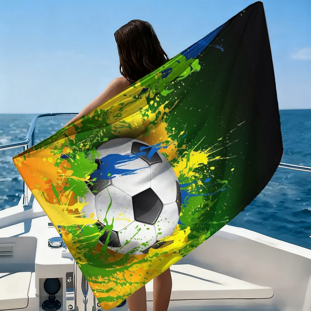 Football Match Beach Towel Quick-drying Super Absorbent Suitable for Swimming Beach Pool Gym Summer Gift for Friend Families
