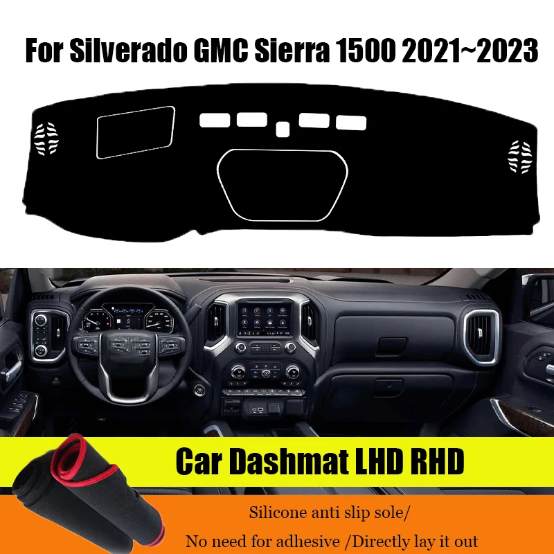 

ZUIMI Dashboard Cover Dash Mat Dashmat For Silverado GMC Sierra 1500 2021~2023 Dash Board Cover Pad Sun Shade