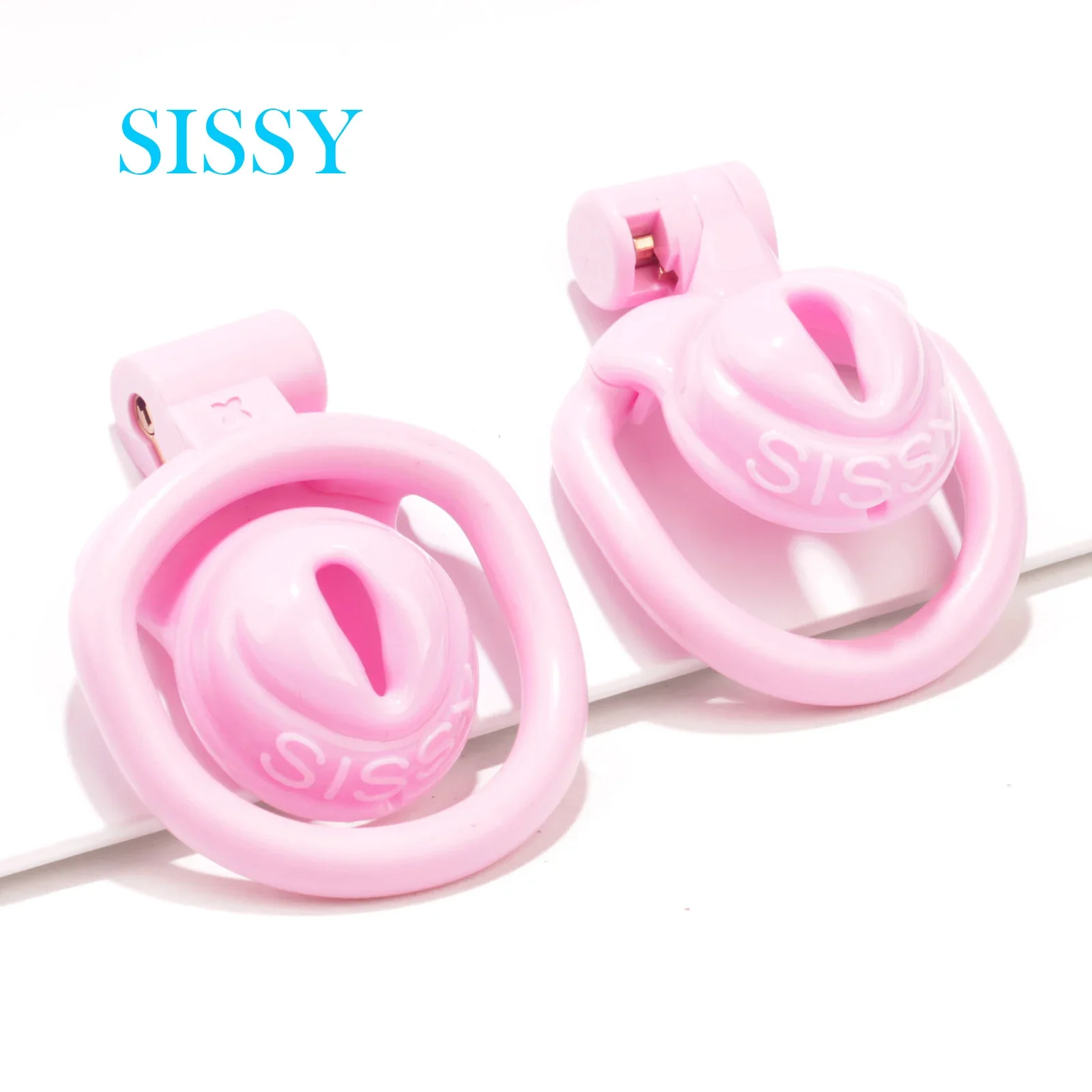 2024 Positive/Negative Micro 정조대Lightweight Chastity Cage Device with 4 Size Penis Rings Pink Cock Cage BDSM Sex Toy for Men Gay