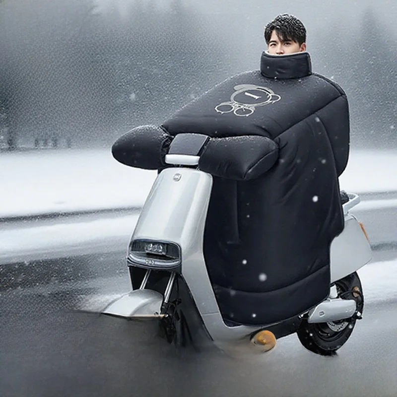 thickened-fleece-vehicle-windproof-raincoat-men's-double-sided-waterproof-warm-all-season-universal-new-2025-model