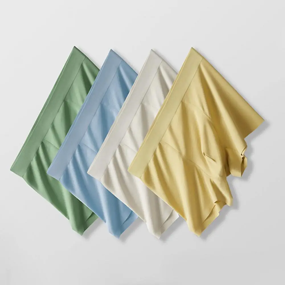 

Men Boxer Underwear Mid-rise Elastic Waistband Breathable Boxer Briefs U-Convex Seamless Modal Panties