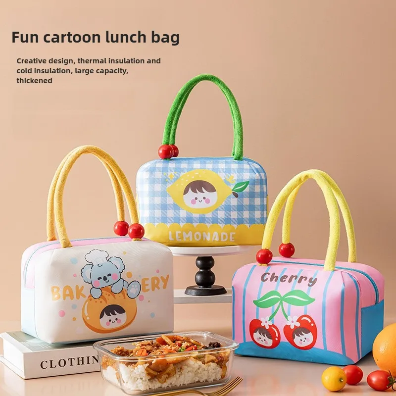 

Cartoon Fruit Lunch Bag For Student Worker Large Capacity Portable Thermal Insulated Lunch Box Bag Cute Ice Tote Bag For Child