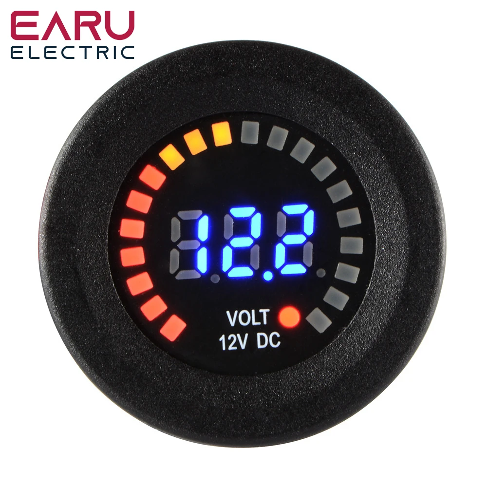 earu DC 12V Universal Car Motorcycle Boat LED Digital Voltmeter Panel Volt Meter Monitor Gauge Display Car Accessories