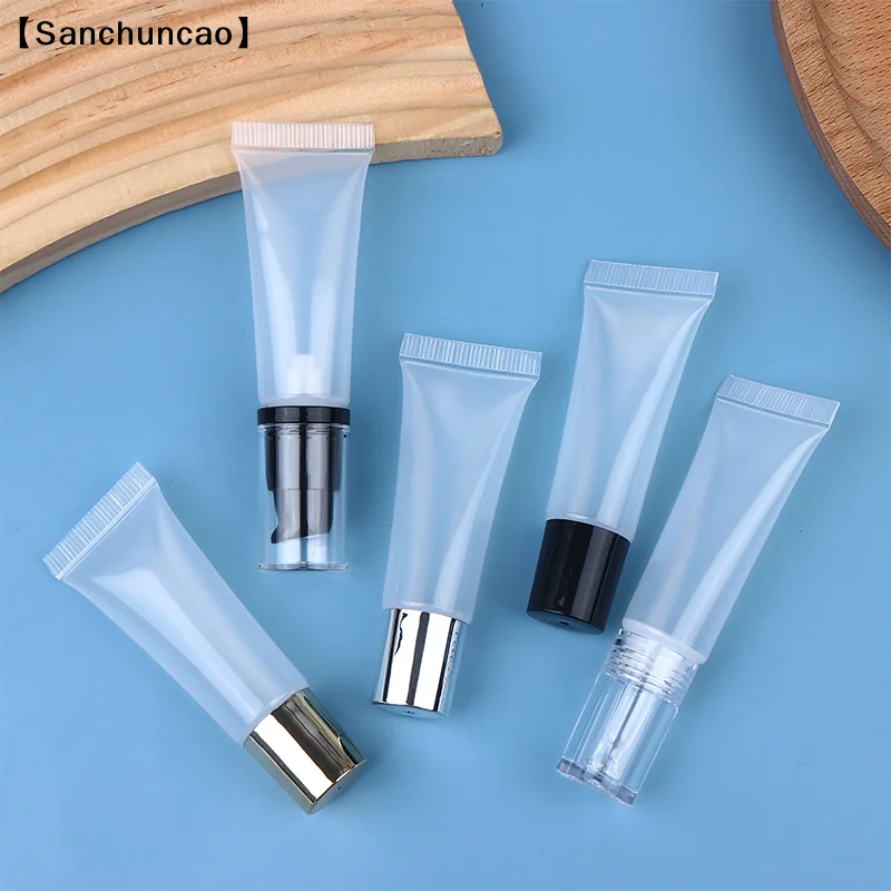 soiSan nai10g Lipgloss Tube Helder Zacht Lege Lippenbalsemcontainers Pompflessen Hervulbare Mini Knijp Cosmetische Tubes Crème Lotion