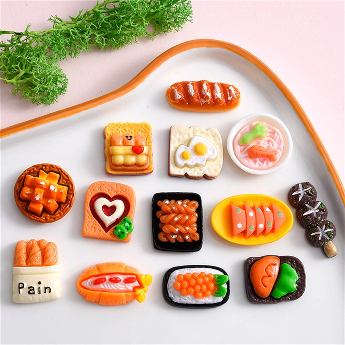 20/50/100PCS simulation food and play wholesale handmade diy material cream glue cell phone case hair rope hair card decoration