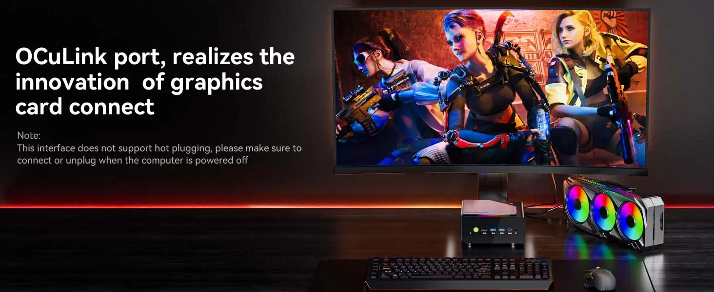 GMKtec K12 Mini PC AMD Ryzen 7 DDR5 5600MHz PCIe 4.0 NVMe SSD WiFi 6E BT5.2 8K HD Gaming Office Desktop Computer